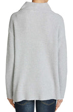 Grey Chunky Ribbed Knit Sweater