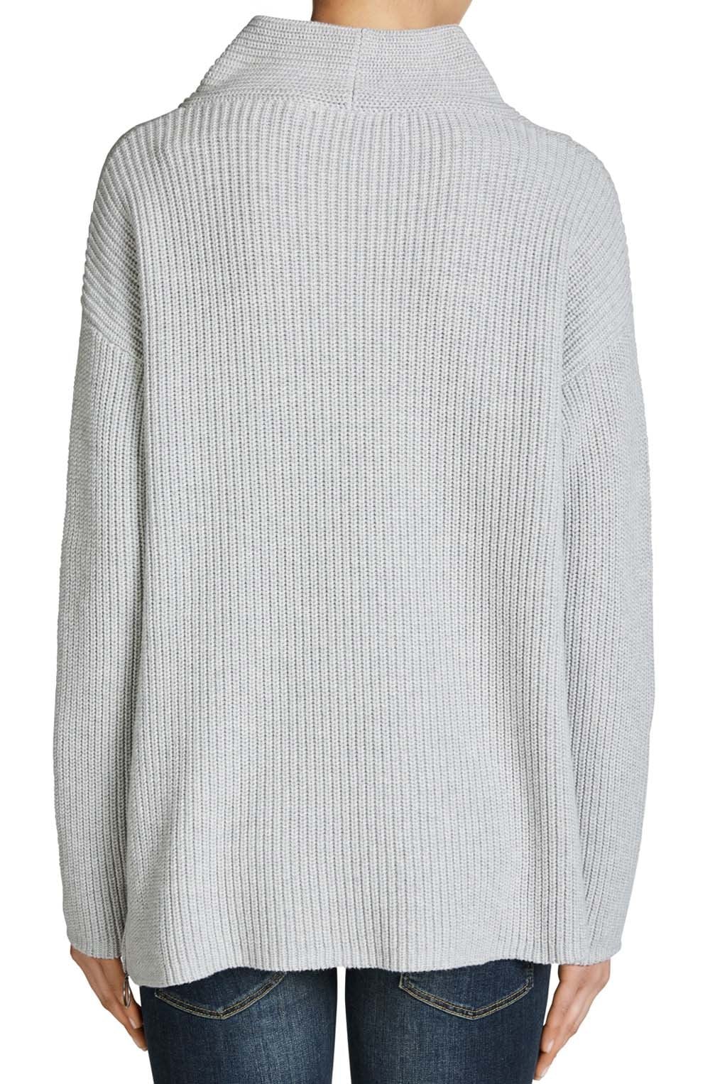 Grey Chunky Ribbed Knit Sweater
