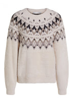 Grey & Cream Fairisle Print Jumper