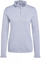 Grey Frilled Neck Jumper