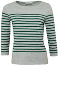 Grey & Green Striped Sweater