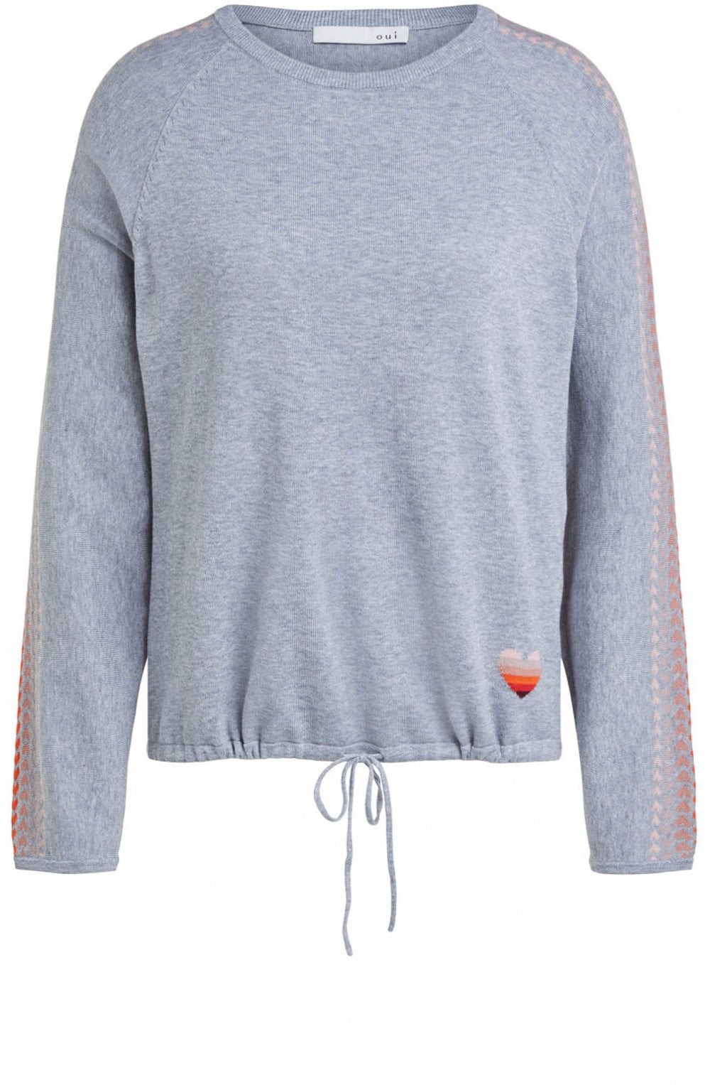Grey Heart Detailed Jumper