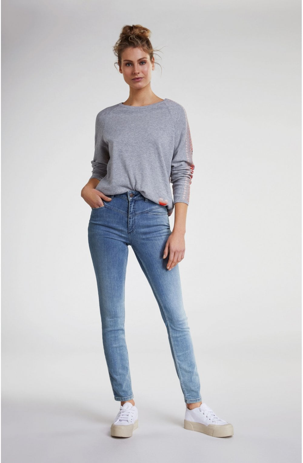 Grey Heart Detailed Jumper
