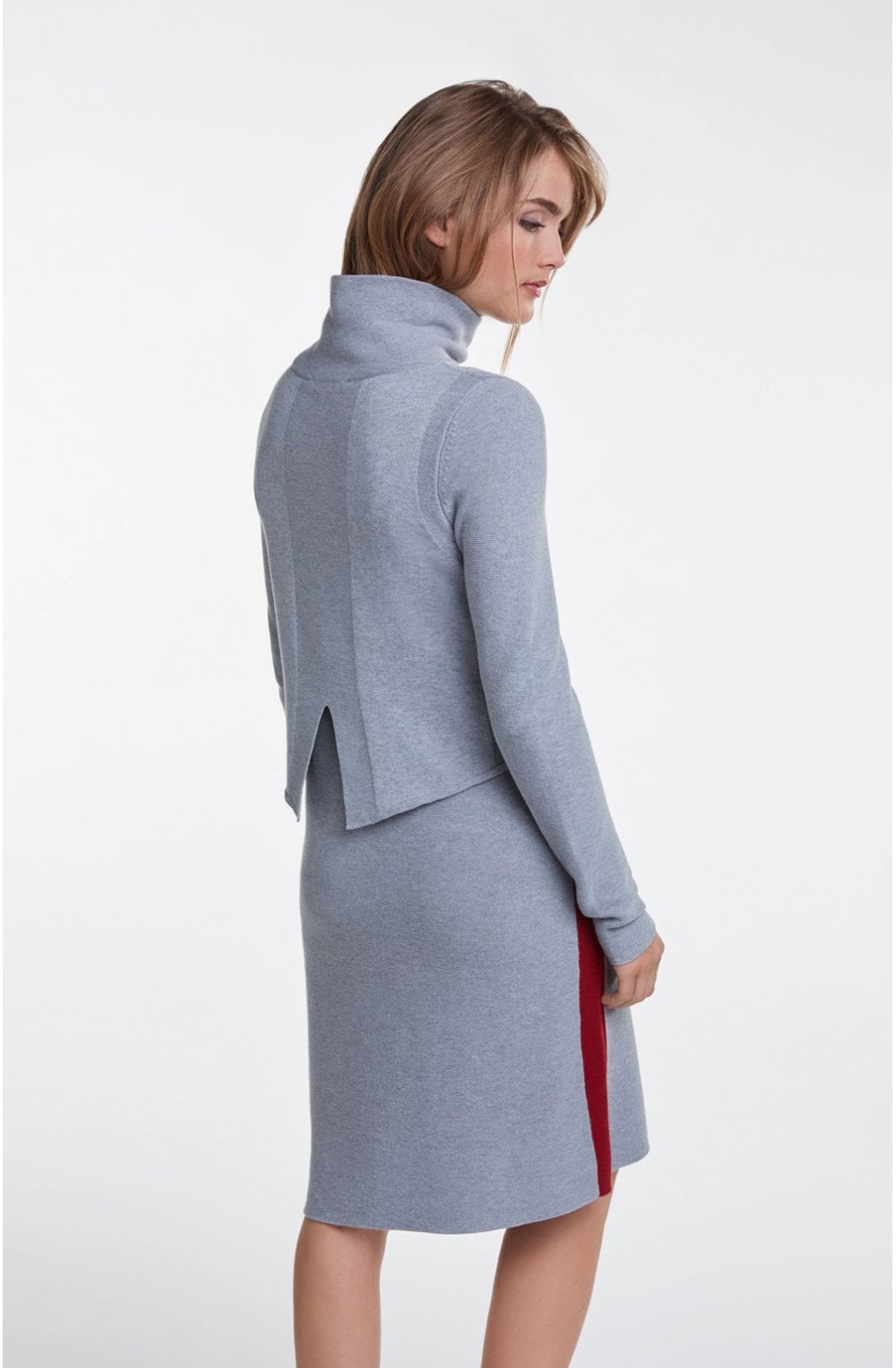 Grey Knit Layered Dress