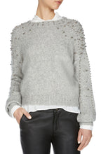 Grey Knit Silver Beaded Sweater