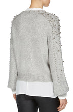 Grey Knit Silver Beaded Sweater