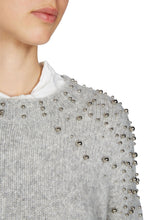 Grey Knit Silver Beaded Sweater