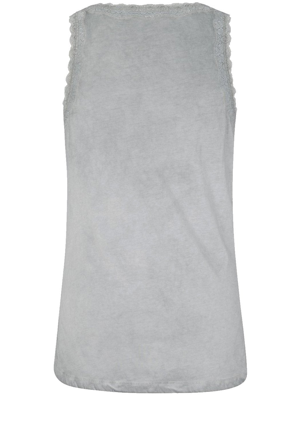 Grey Lace Detailed Vest Top