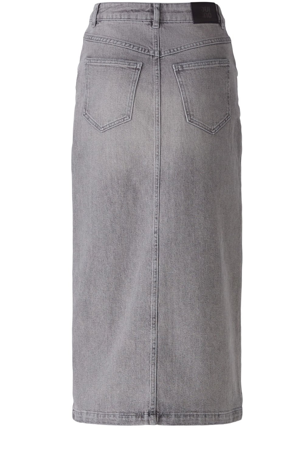 Grey Melange Denim Maxi Skirt