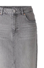 Grey Melange Denim Maxi Skirt