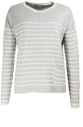Grey & Off White Striped Sweater