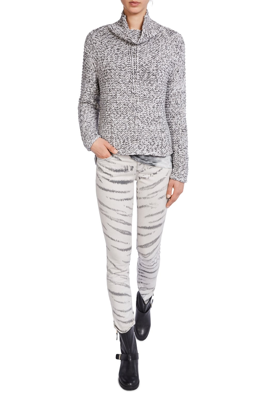 Grey Patterned Baxtor Jeggings