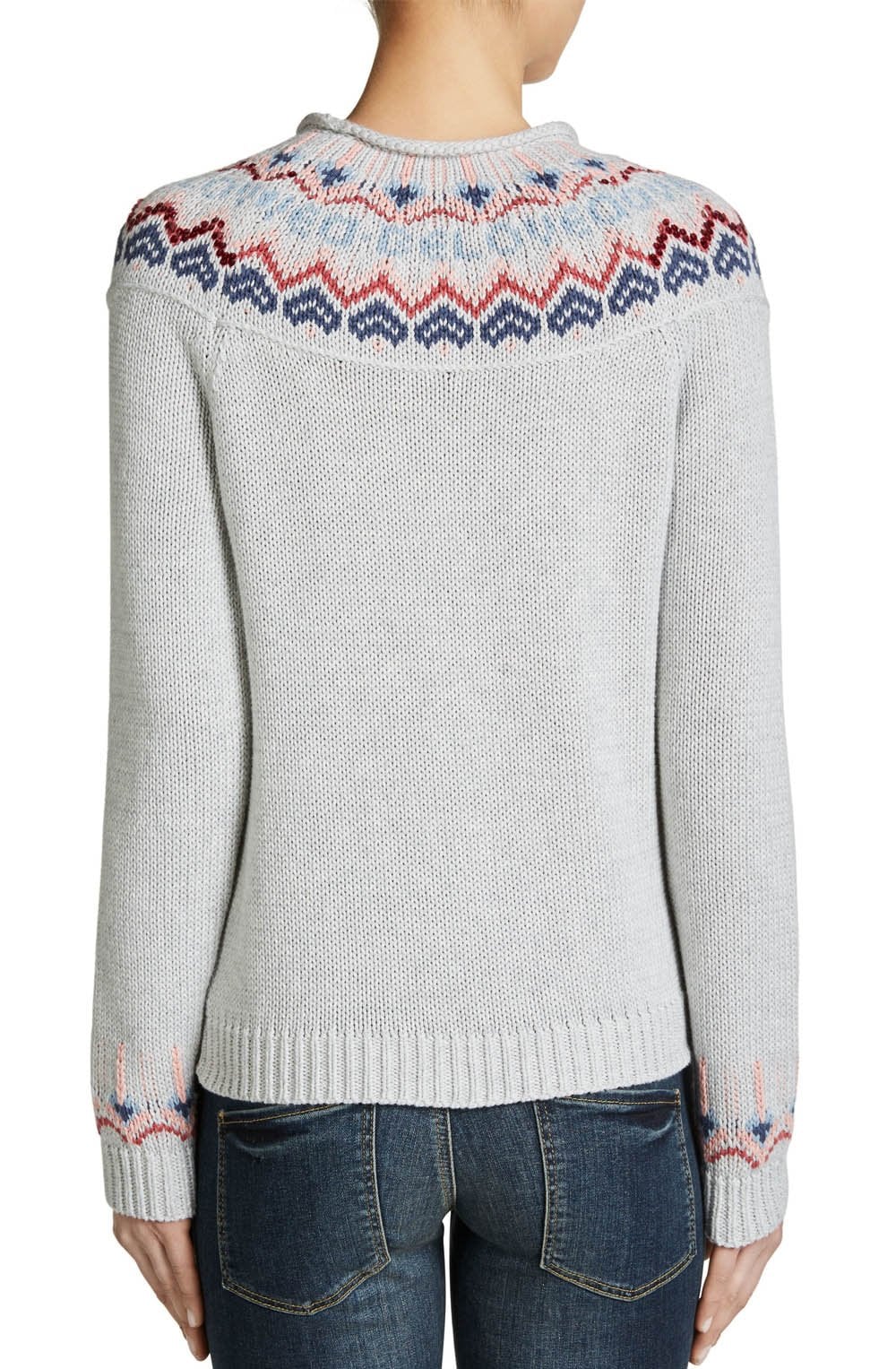 Grey Patterned Detail Sweater