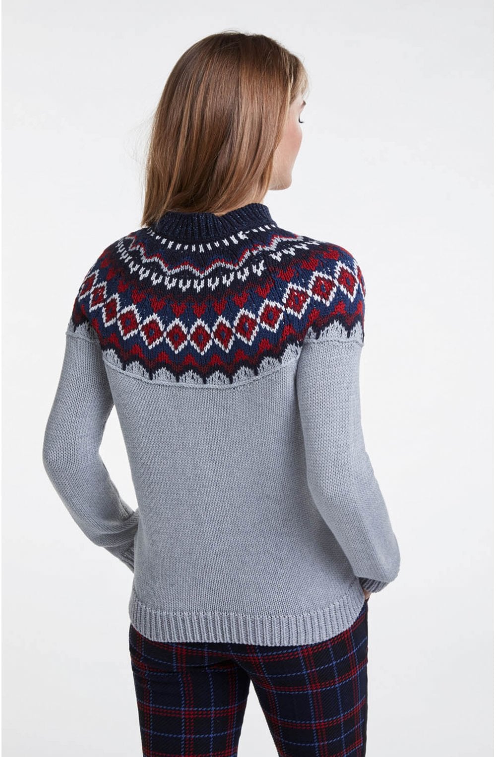 Grey Patterned Panel Jumper