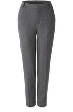 Grey Pinstripe Tapered Trousers