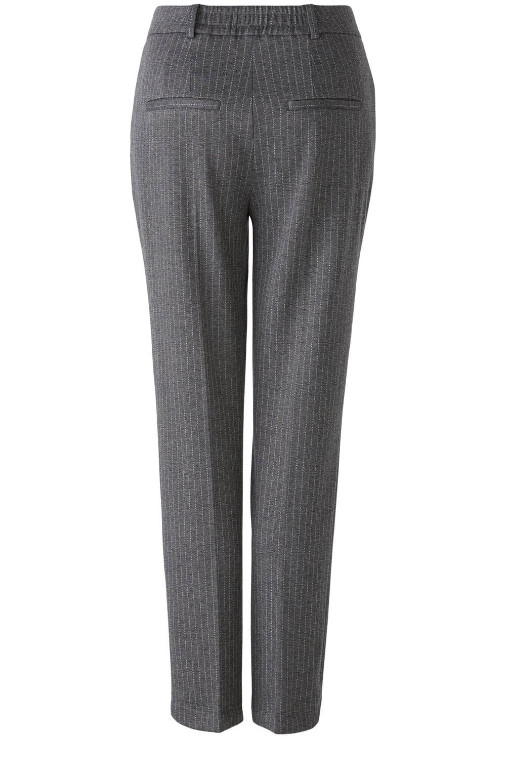 Grey Pinstripe Tapered Trousers