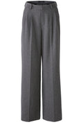 Grey Pinstripe Wide Leg Trousers