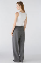 Grey Pinstripe Wide Leg Trousers