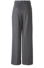 Grey Pinstripe Wide Leg Trousers