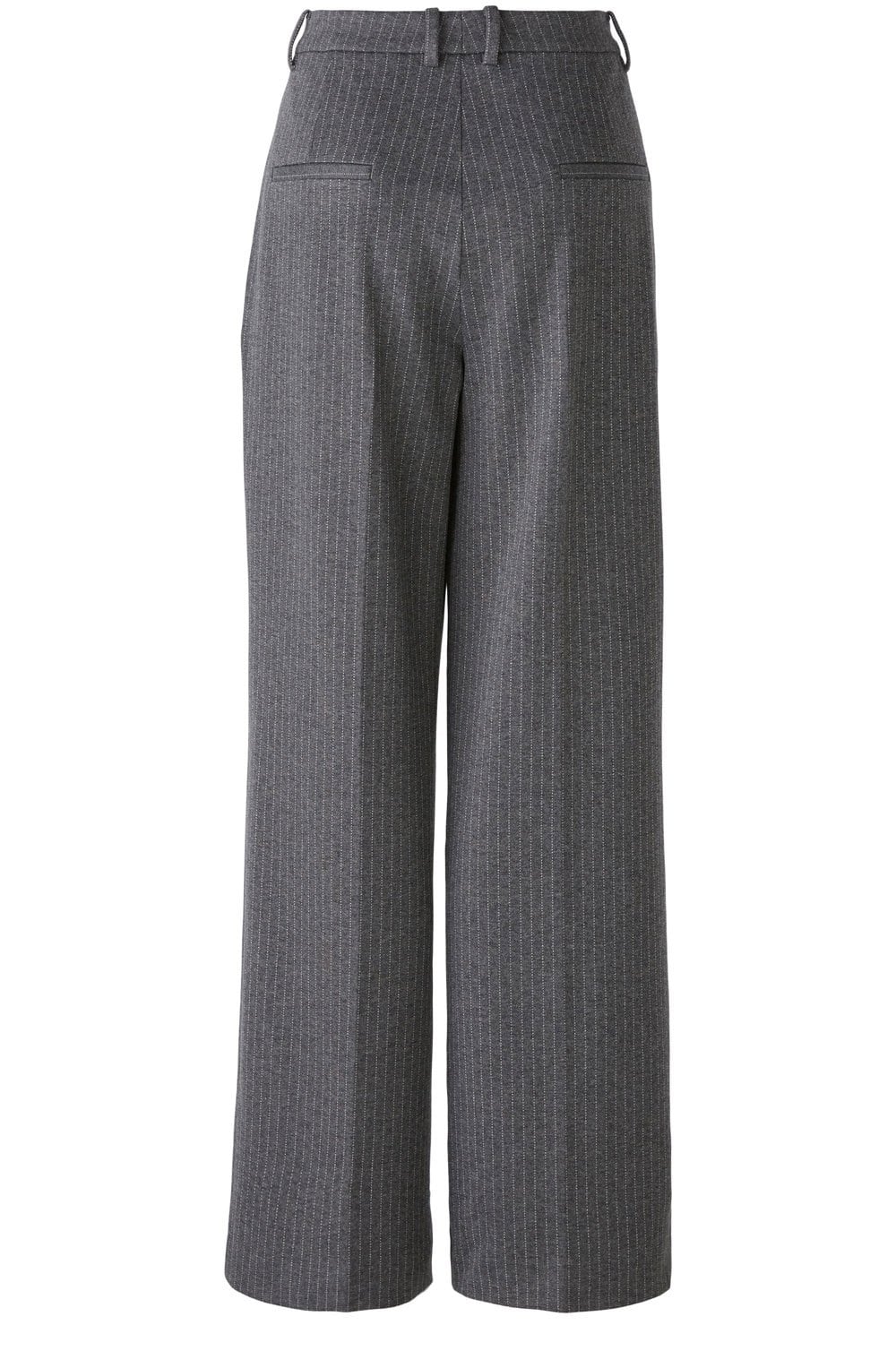 Grey Pinstripe Wide Leg Trousers