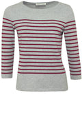 Grey & Red Striped Sweater