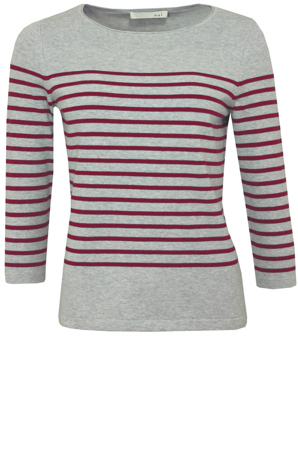Grey & Red Striped Sweater