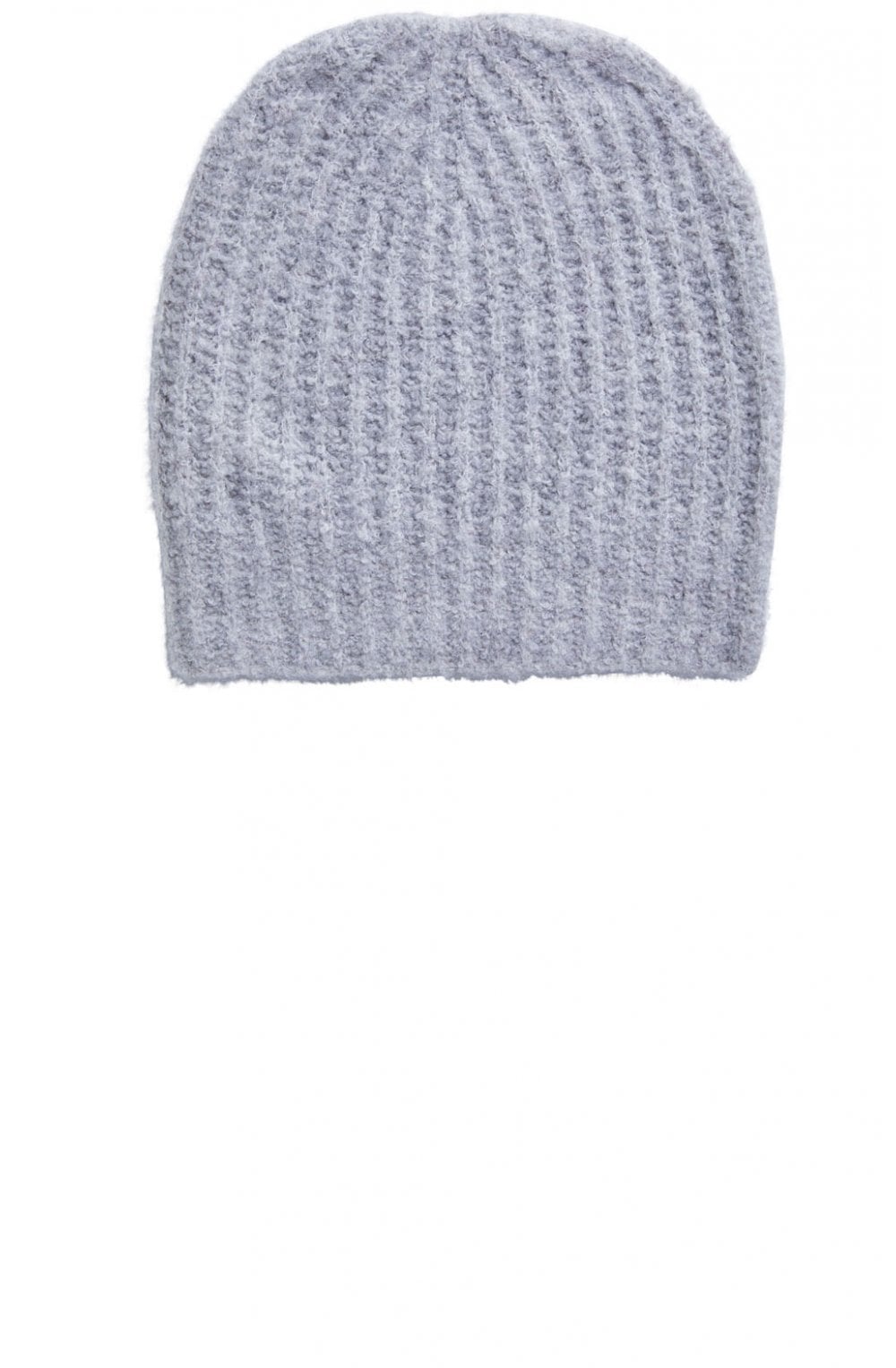 Grey Ribbed Knit Hat