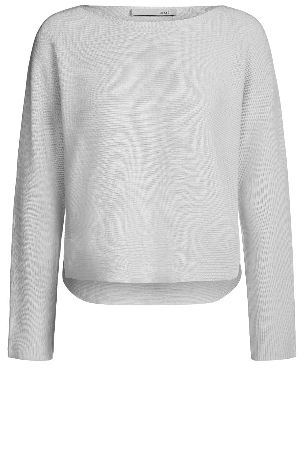 Grey Ribbed Knit Sweater
