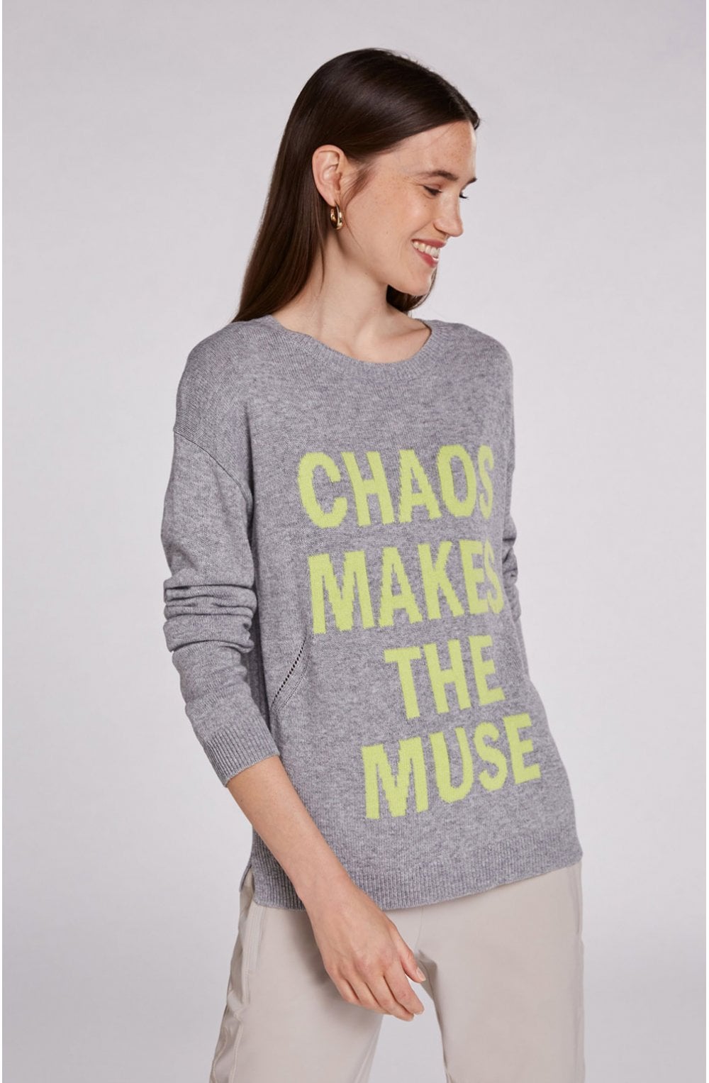 Grey Slogan Jumper