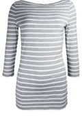 Grey Striped Jersey Top