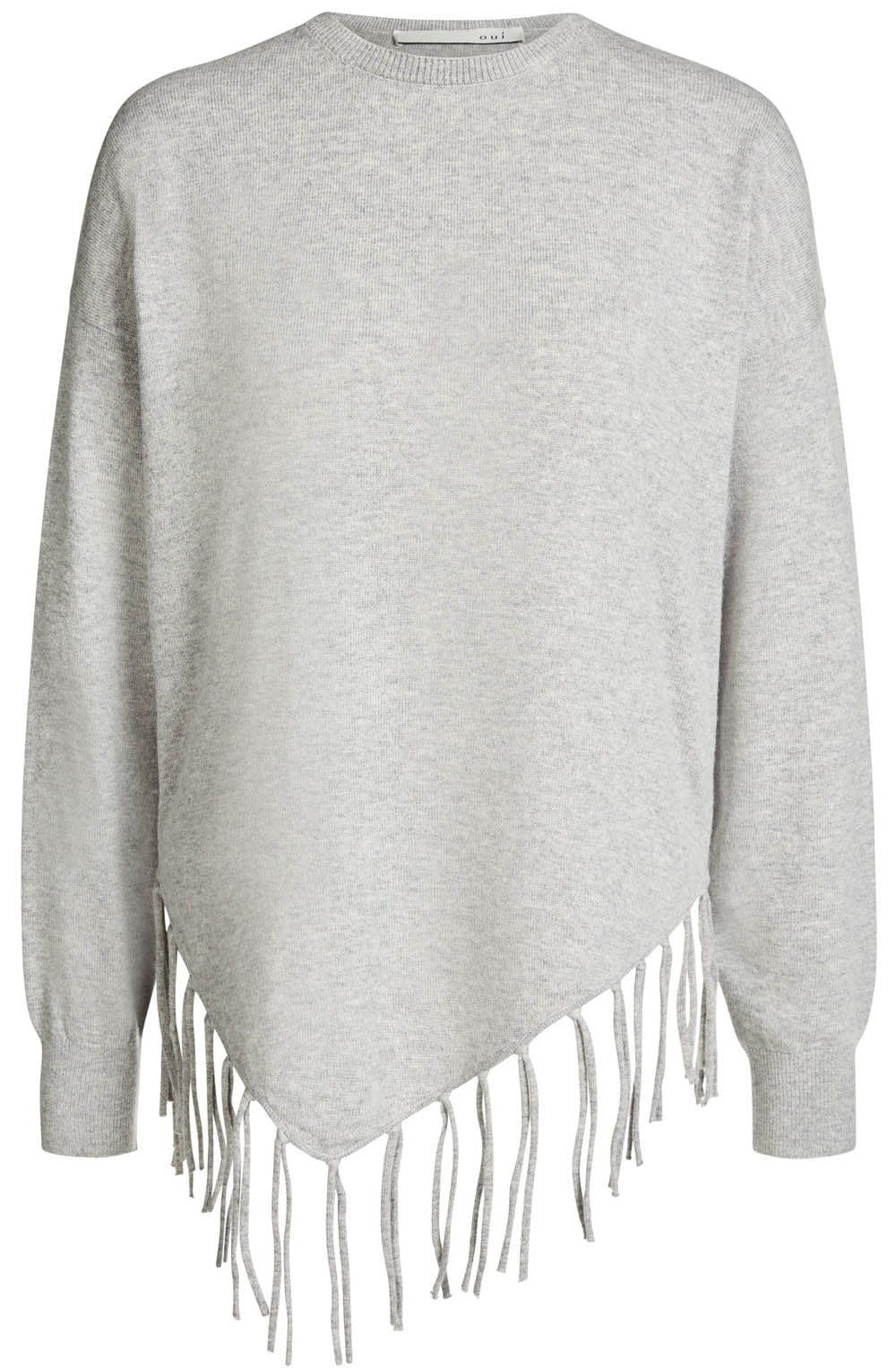 Grey Tassel Hem Sweater
