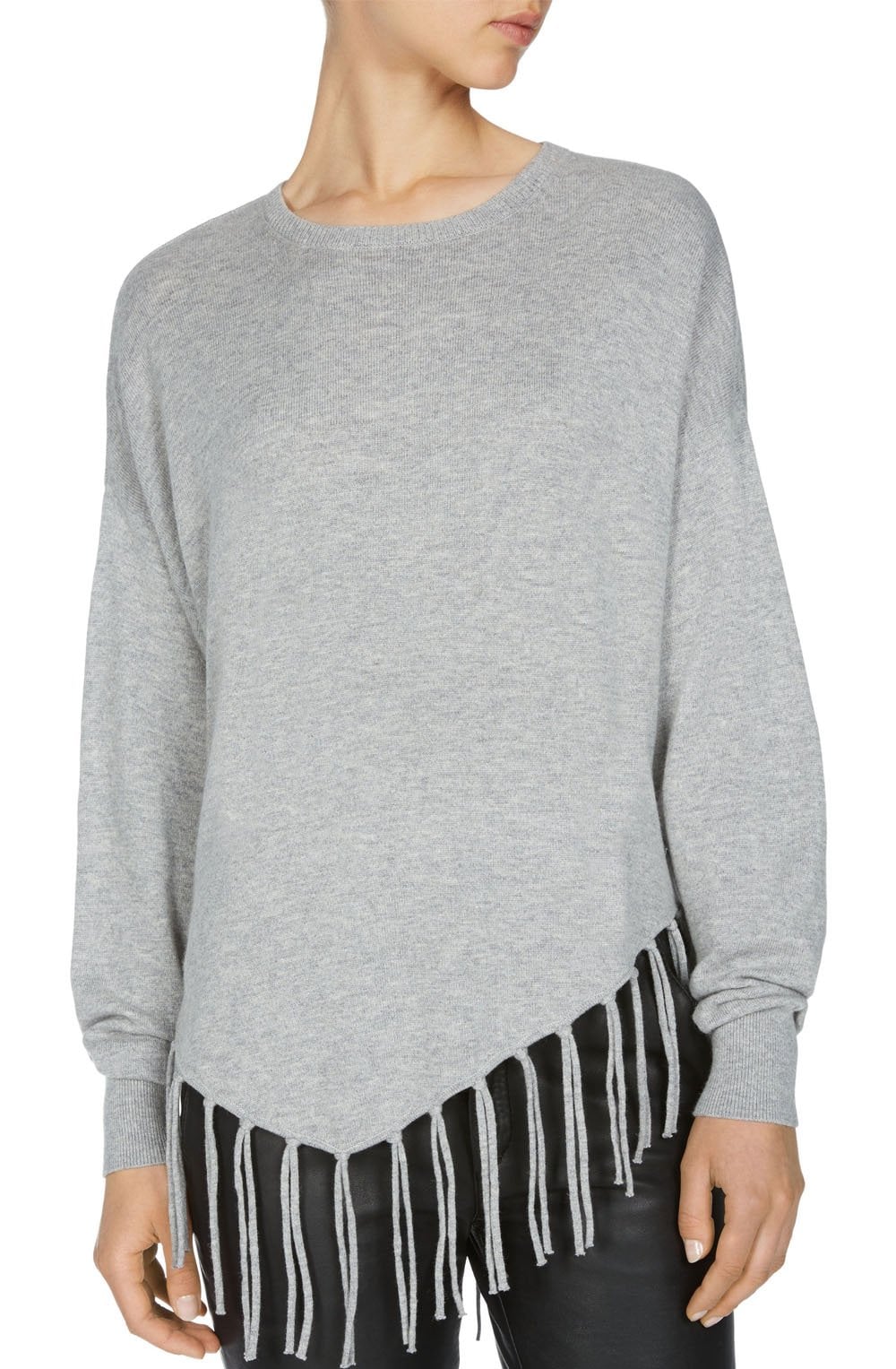 Grey Tassel Hem Sweater