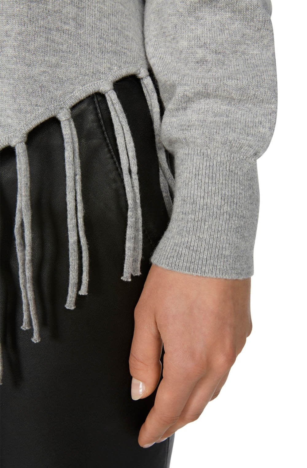 Grey Tassel Hem Sweater