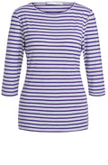Grey & Violet Striped Top