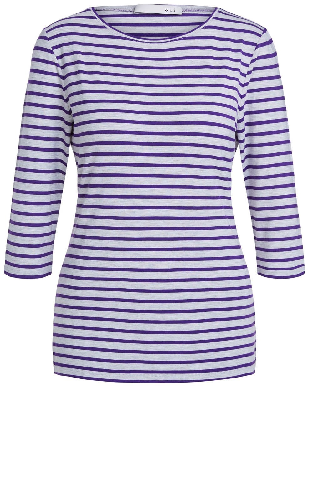 Grey & Violet Striped Top
