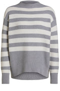Grey & White Bold Stripe Jumper