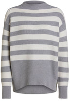 Grey & White Bold Stripe Jumper