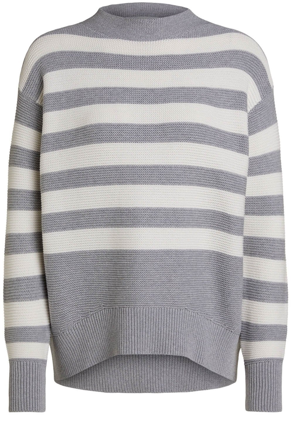 Grey & White Bold Stripe Jumper