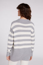 Grey & White Bold Stripe Jumper