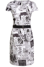 Grey & White Comic Print Dress