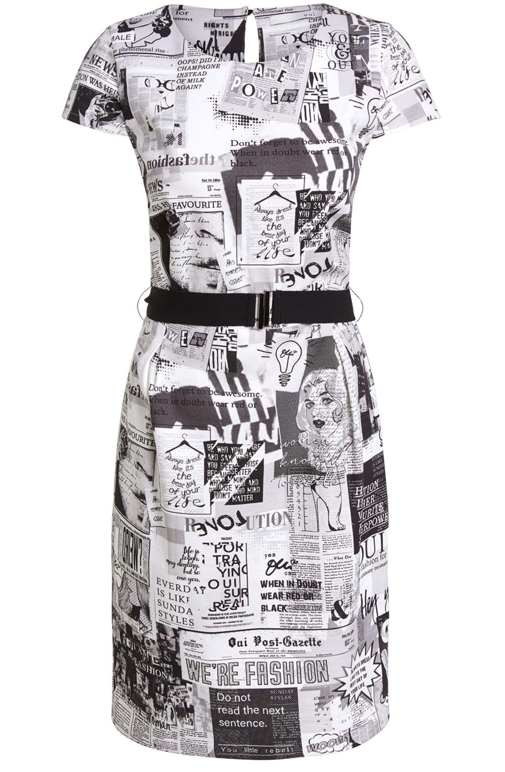 Grey & White Comic Print Dress