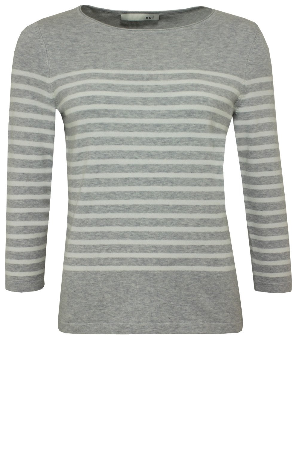 Grey & White Striped Sweater