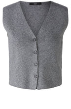 Grey Wool Blend Knitted Waistcoat