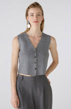 Grey Wool Blend Knitted Waistcoat