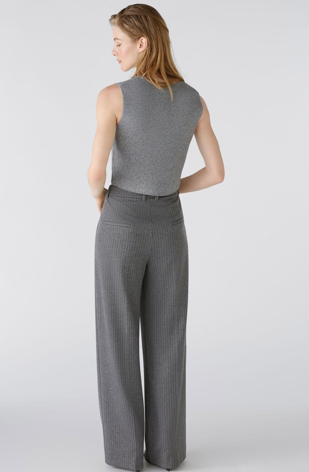 Grey Wool Blend Knitted Waistcoat