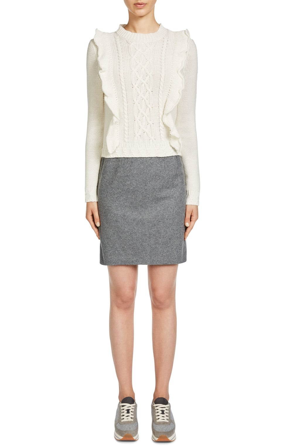 Grey Wool Skirt