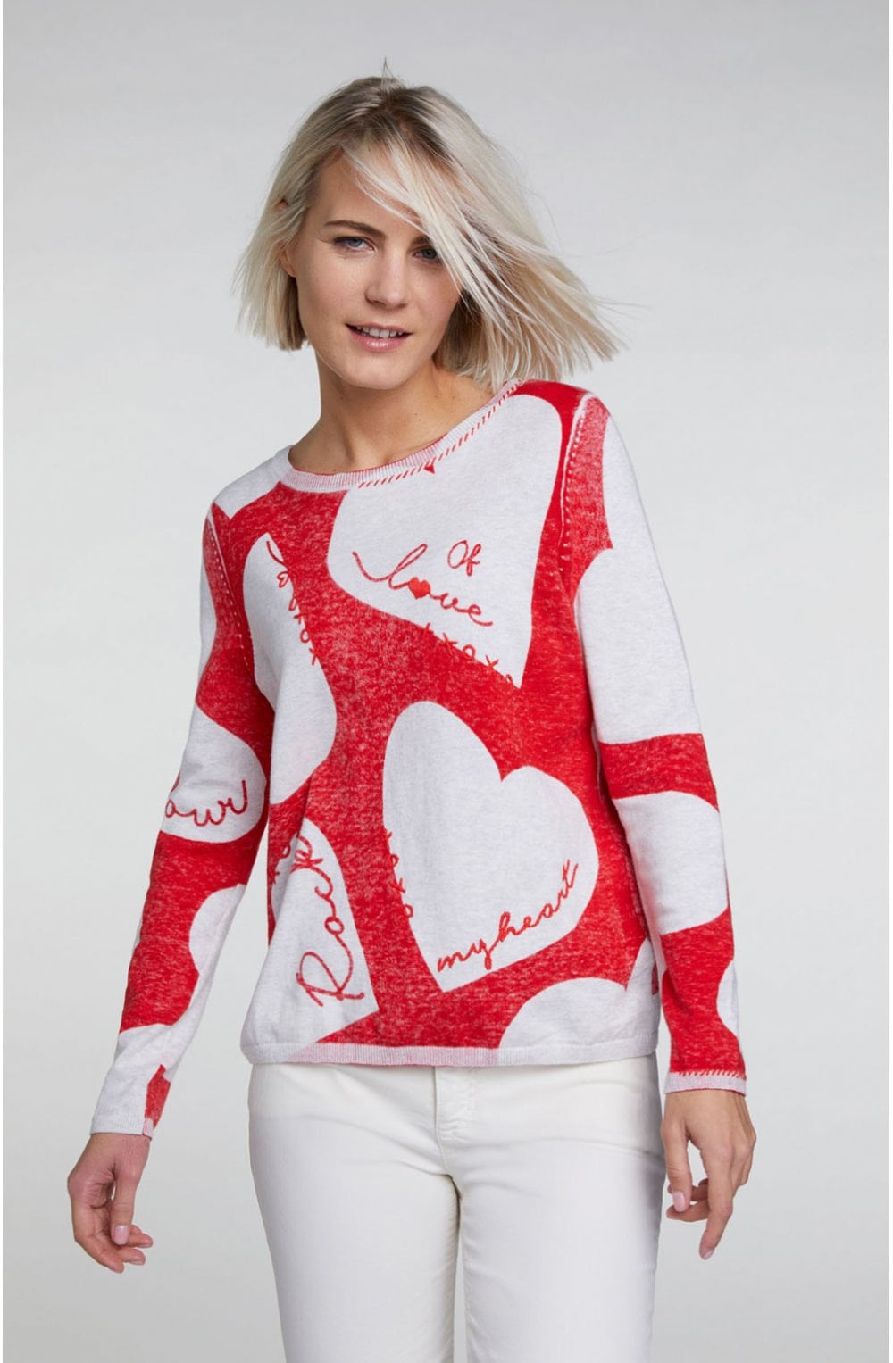 Heart Design Fine Knit Jumper