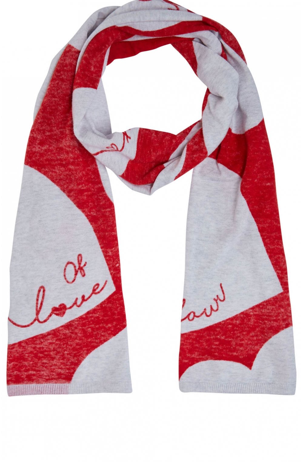 Heart Design Knit Scarf