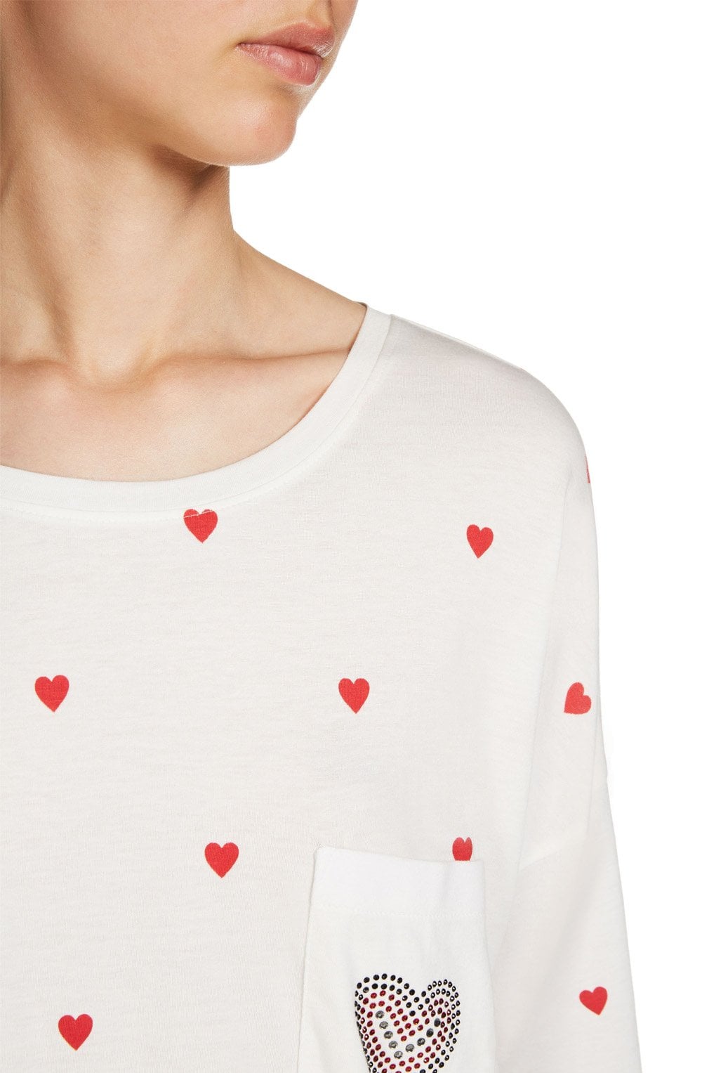 Heart Print T Shirt