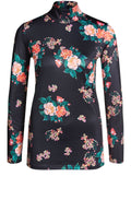 High Neck Floral Print Top